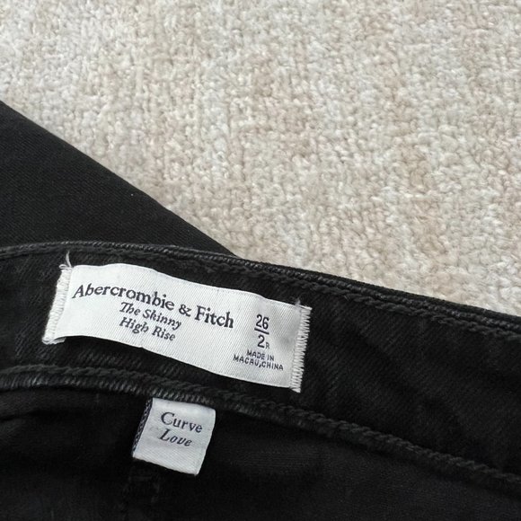 Abercrombie & Fitch The Skinny High Rise Jeans 26 / 2 Curve Love Black - Picture 2 of 10